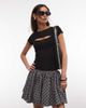 Weekday Weekday volume mini skirt in black and white plaid - 3