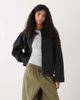 Weekday Weekday washed canvas zip up jacket in black - 1