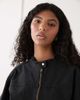 Weekday Weekday washed canvas zip up jacket in black - 3