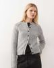 Weekday Weekday wool blend fitted cardigan in gray melange - 1