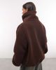 Weekday Weekday wool blend hairy knit zip up cardigan in dark brown melange - 4