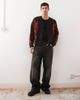 Weekday Weekday wool blend oversized cardigan with flame graphics in black - 2