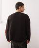 Weekday Weekday wool blend oversized cardigan with flame graphics in black - 3