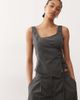 Weekday Weekday wrap top in gray pinstripes - part of a set - 1