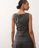 Weekday Weekday wrap top in gray pinstripes - part of a set - 4