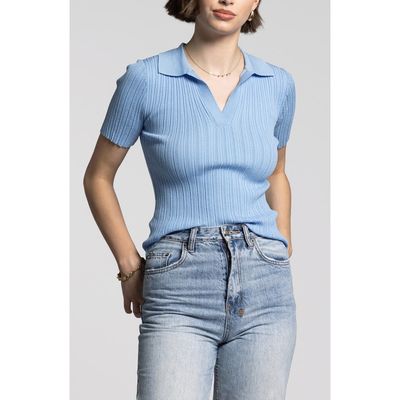 WEEKEND LOS ANGELES WEEKEND LOS ANGELES Courtney Johnny Collar Rib Top