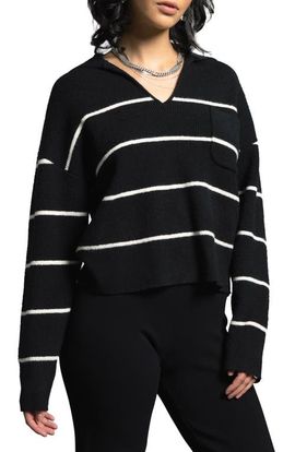 WEEKEND LOS ANGELES WEEKEND LOS ANGELES Cressida Stripe Johnny Collar Sweater