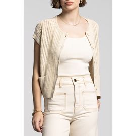 WEEKEND LOS ANGELES WEEKEND LOS ANGELES Violette Short Sleeve Linen & Cotton Cardigan