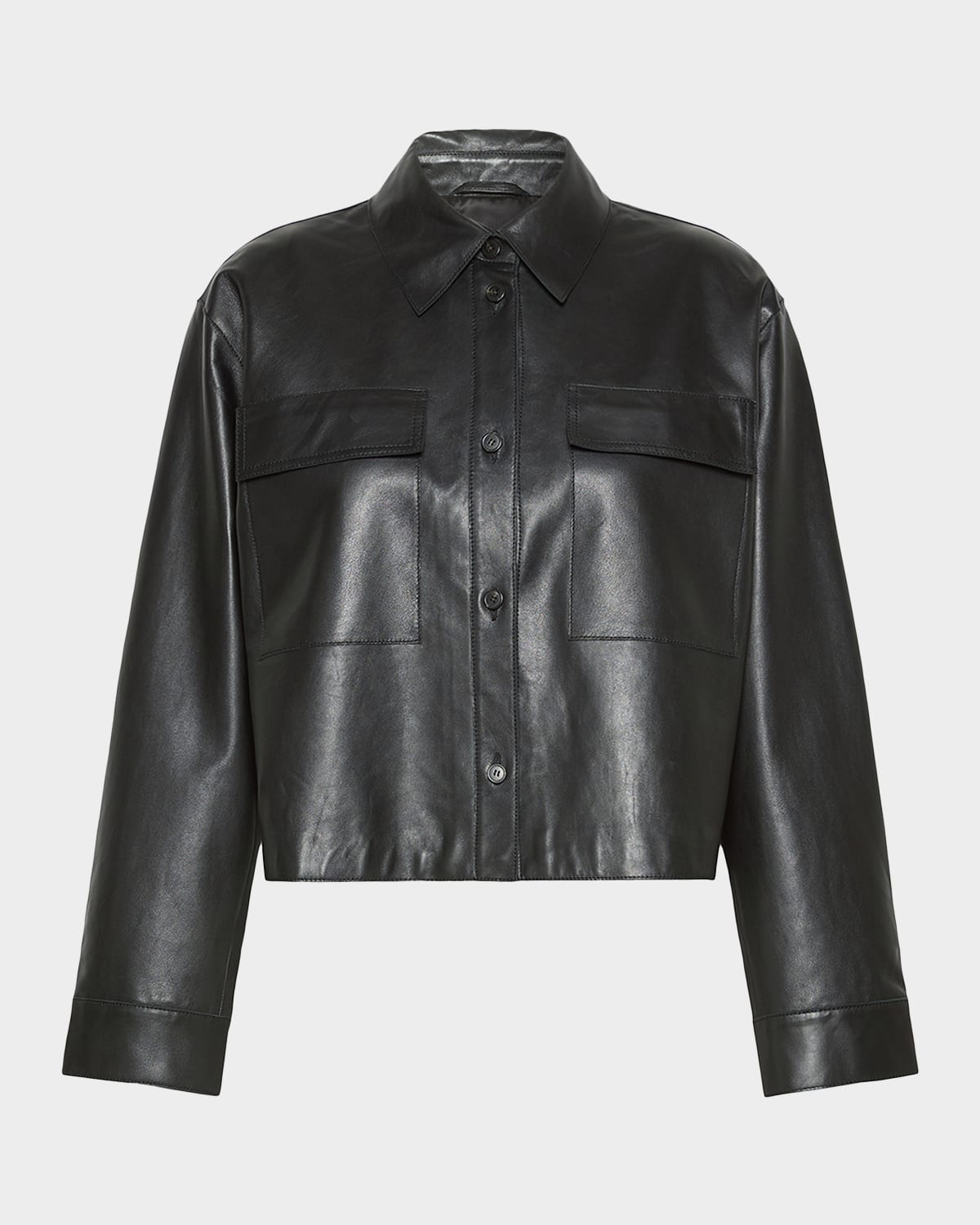 Weekend Max Mara Button-Front Nappa Leather Jacket