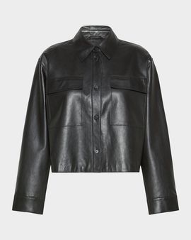 Weekend Max Mara Button-Front Nappa Leather Jacket