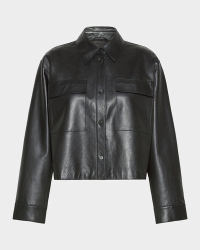 Weekend Max Mara Button-Front Nappa Leather Jacket