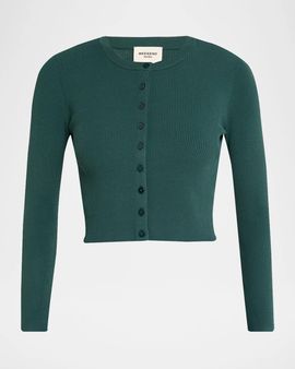 Weekend Max Mara Cropped Rib Knit Cardigan