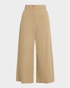 Weekend Max Mara Cropped Wide-Leg Gabardine Pants