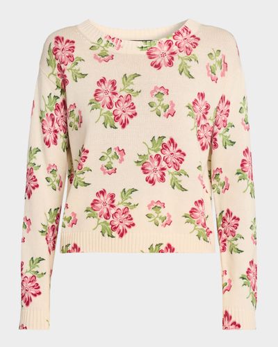 Weekend Max Mara Editto Floral-Print Cotton Jacquard Knit Sweater