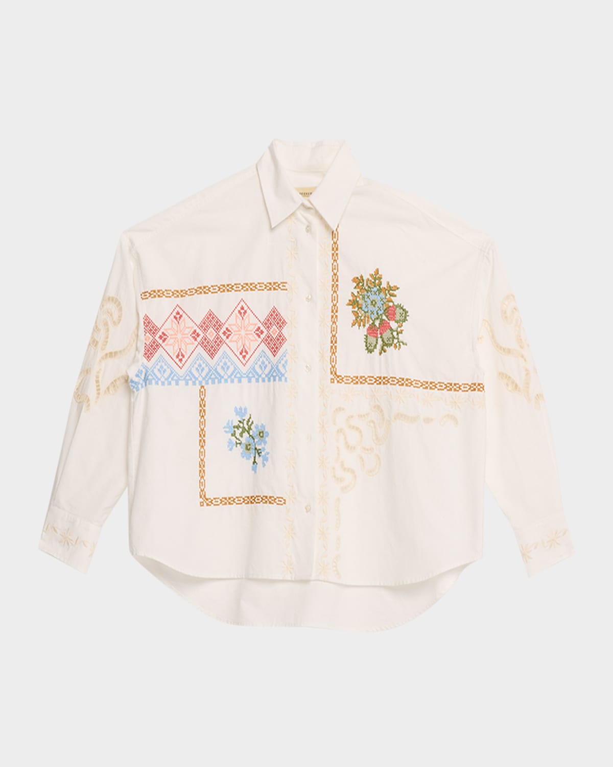 Weekend Max Mara Fonte Embroidered Cotton Poplin Shirt