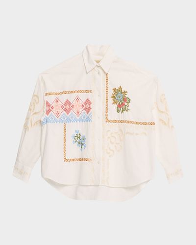 Weekend Max Mara Fonte Embroidered Cotton Poplin Shirt
