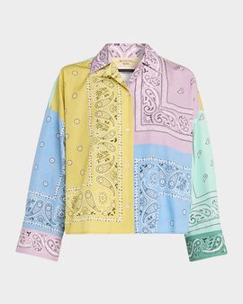 Weekend Max Mara Lampone Patchwork Bandana Cotton Shirt