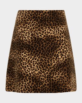 Weekend Max Mara Leopard-Print Cotton Mini Skirt