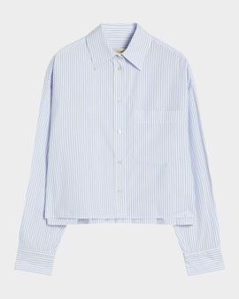 Weekend Max Mara Pleated Striped Cotton Poplin Shirt