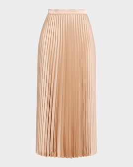 Weekend Max Mara Pleated Washed Satin Maxi Skirt