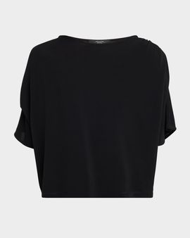 Weekend Max Mara Ruched-Shoulder Crewneck Top
