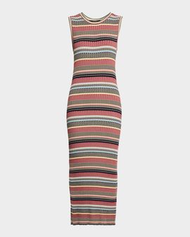 Weekend Max Mara Sleeveless Jacquard Knit Bodycon Midi Dress