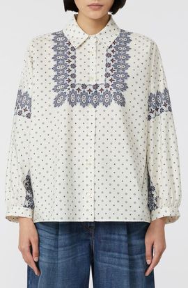 Weekend Max Mara Weekend Max Mara Adda Bandana Print Cotton Button-Up Shirt