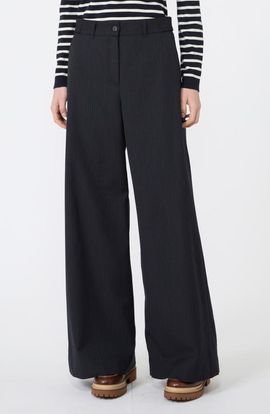 Weekend Max Mara Weekend Max Mara Bravo Pinstripe Wide Leg Virgin Wool Blend Pants