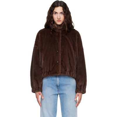 Weekend Max Mara Weekend Max Mara Brown Anemone Faux-Fur Jacket