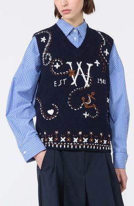 Weekend Max Mara Weekend Max Mara Cacao Virgin Wool Sweater Vest