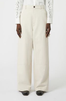 Weekend Max Mara Weekend Max Mara Caronte Wide Leg Cotton Twill Carpenter Pants