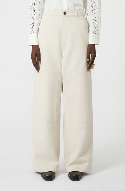 Weekend Max Mara Weekend Max Mara Caronte Wide Leg Cotton Twill Carpenter Pants