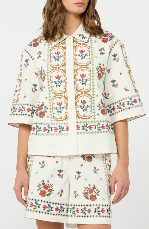 Weekend Max Mara Weekend Max Mara Farsa Embroidery Detail Cotton Button-Up Shirt