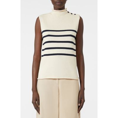 Weekend Max Mara Weekend Max Mara Trofeo Placed Stripe Sleevless Cotton Sweater