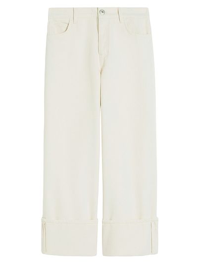 Weekend Max Mara Women's Cotton Bull Trousers With Turn Ups