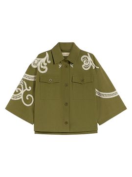Weekend Max Mara Women's Cotton Canvas Jacket with Embroideries