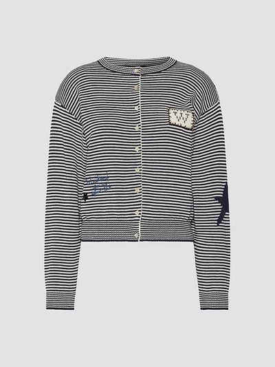 Weekend Max Mara Women's Inlay Detail Cotton Yarn Cardigan