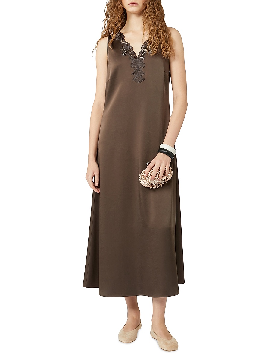 weekend max mara satin dress Max Mara Lightweight Satin Dress in White
