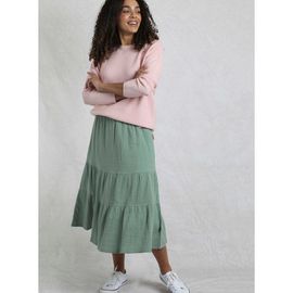 Weird Fish Weird Fish Lathika Tiered Midi Cotton Skirt