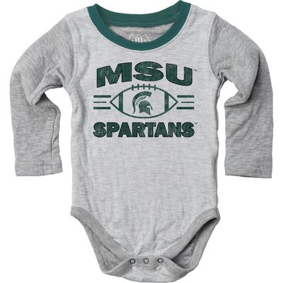 Wes & Willy Infant Wes & Willy Heather Gray Michigan State Spartans Jie Jie Hopper Set 