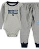 Wes & Willy Infant Wes & Willy Heathered Gray/Navy North Carolina Tar Heels Jie Jie Long Sleeve Bodysuit & Pants Set - 1