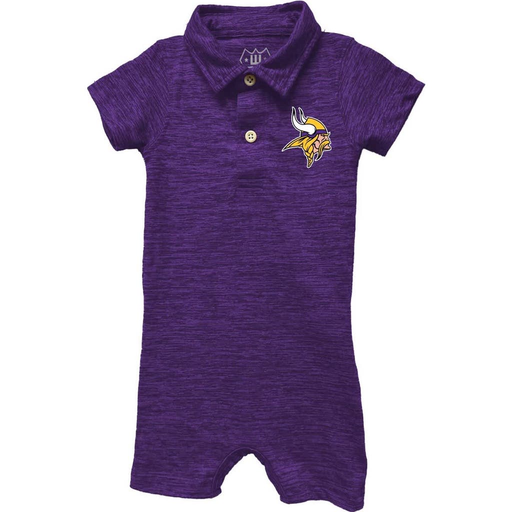 Wes & Willy Infant Wes & Willy Purple Minnesota Vikings Short Leg Cloudy Yarn Polo Bodysuit 