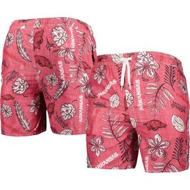 Wes & Willy Men's Wes & Willy Cardinal Arkansas Razorbacks Vintage Floral Swim Trunks 