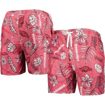 Wes & Willy Men's Wes & Willy Cardinal Arkansas Razorbacks Vintage Floral Swim Trunks 