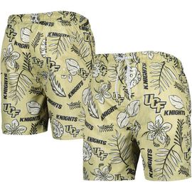 Wes & Willy Men's Wes & Willy Khaki UCF Knights Vintage Floral Swim Trunks