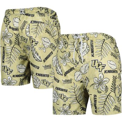Wes & Willy Men's Wes & Willy Khaki UCF Knights Vintage Floral Swim Trunks