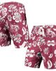 Wes & Willy Men's Wes & Willy Maroon Mississippi State Bulldogs Floral Volley Logo Swim Trunks  - 1