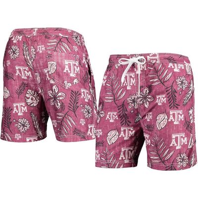 Wes & Willy Men's Wes & Willy Maroon Texas A&M Aggies Vintage Floral Swim Trunks 