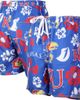 Wes & Willy Men's Wes & Willy Royal Kansas Jayhawks Floral Volley Logo Swim Trunks  - 1
