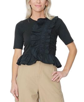 West Of West Of Fabienne Knit Top with Ruffles